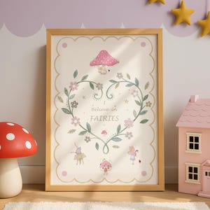 Fairy Nursery Print, Whimsical Woodland Watercolour Decor