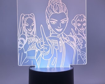 K-Pop Huntrix LED Light | Color-Changing Night Light for Kids Room or Desk Decor