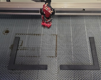 CO2 Laser Alignment Jig (2-Piece Set) | Material Positioning Angle for Monport, OMTech, Glowforge