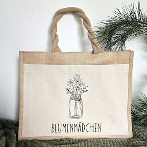 Jutetasche „Blumenmädchen“ – Perfekt für jeden Anlass