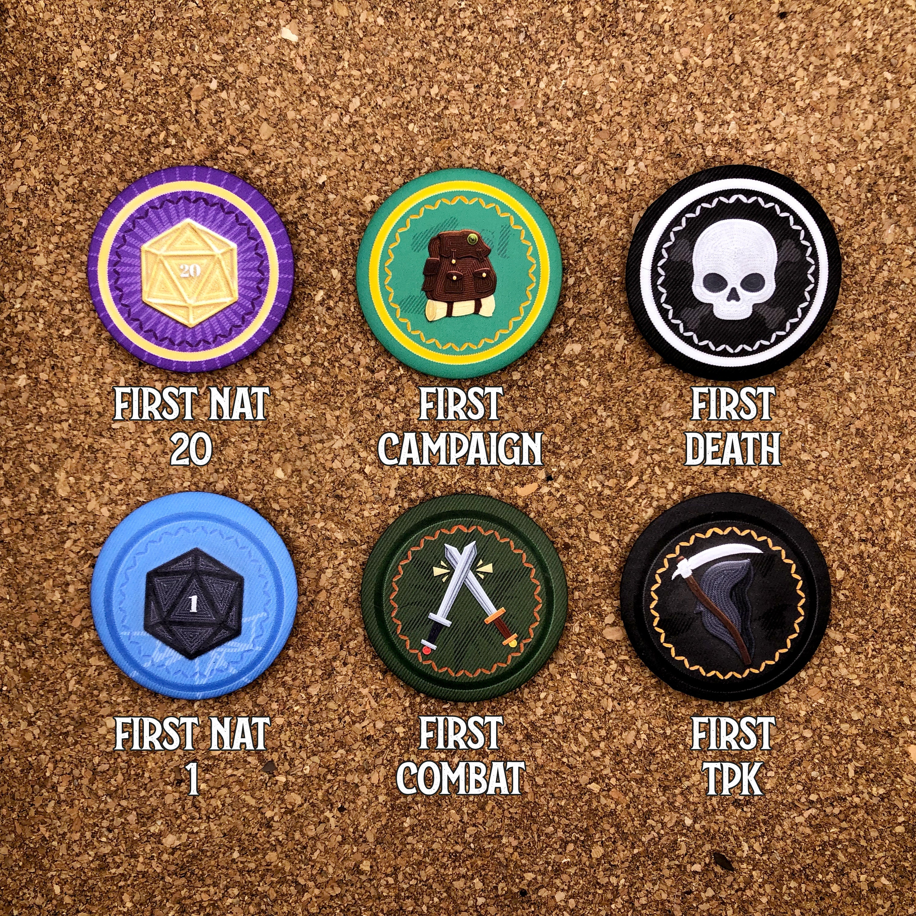 Dnd Firsts Pin Badges | RPG Pushback Buttons - Etsy