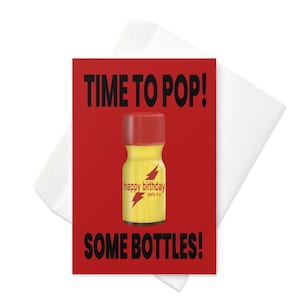 ¡Botellas! - Tarjeta de cumpleaños - Tarjeta Rush - Tarjeta Poppers - Tarjeta divertida gay - Tarjeta Charli Xcx - Fiesta para ti