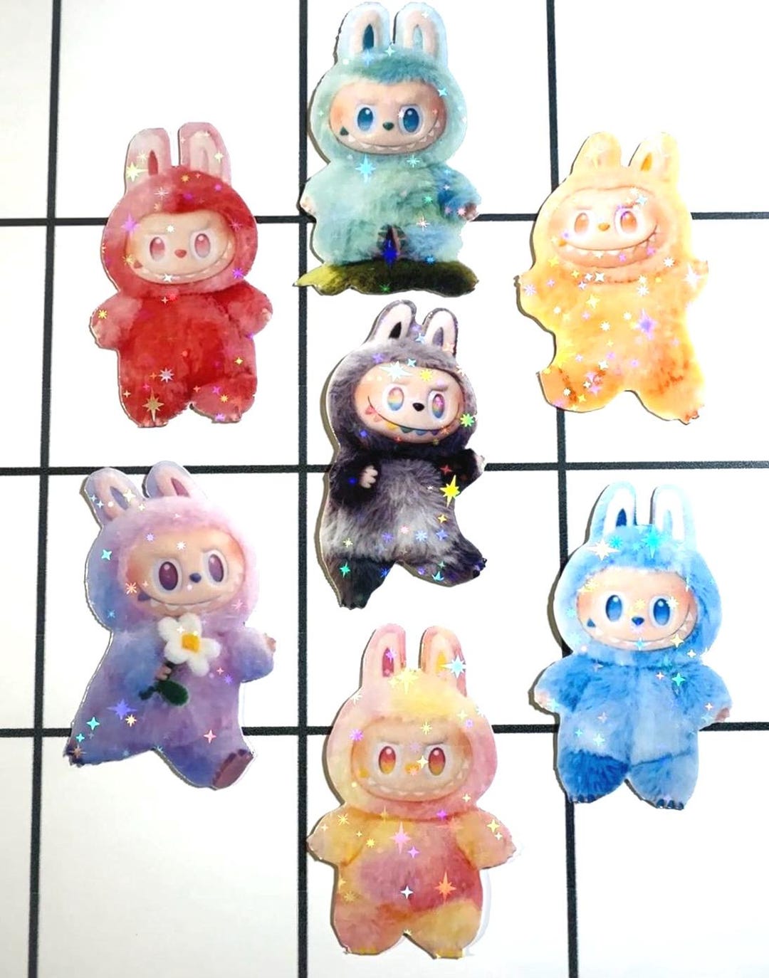 LABUBU Stickers - Big Into Energy Set - the Monsters- Holo - Glitter ...