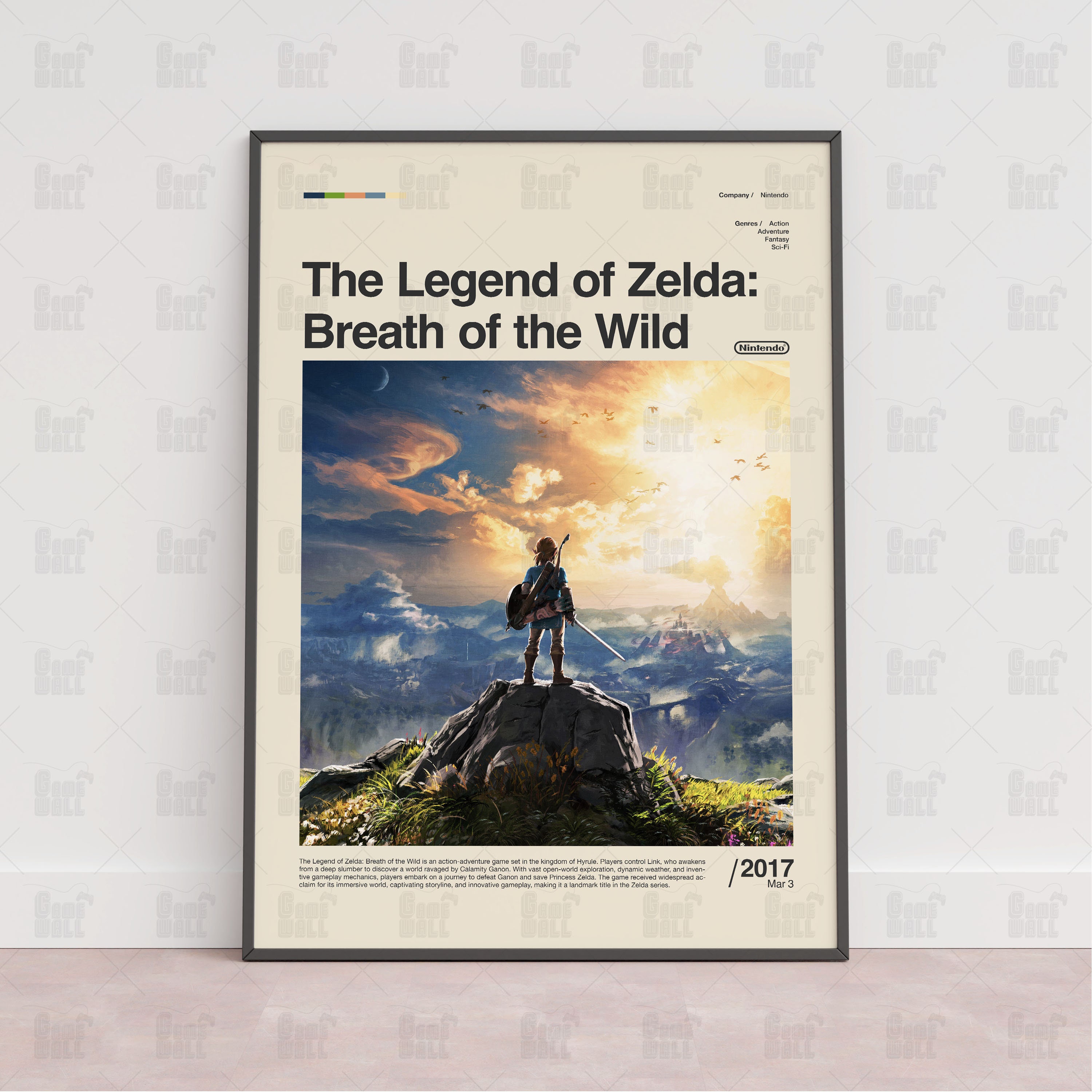 ZELDA LINK BOTW 24X36 POSTER FANTASY ACTION VIDEO GAME NINTENDO ADVENTURE  GIFT!!