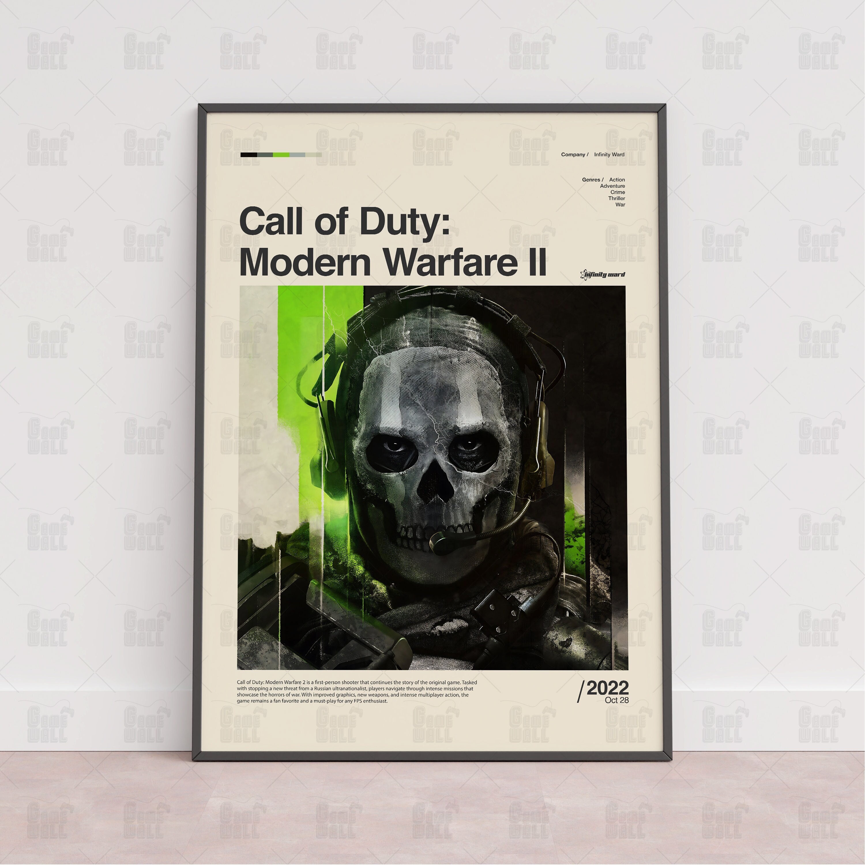 Modern Warfare II 2 Call of Duty Poster Video Game Store Signage