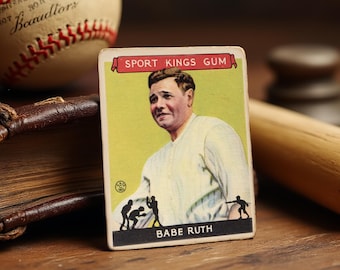 1933 Goudey Sport Kings Babe Ruth Baseball Card (Faithful Rendition hand aged – Rare Vintage Collectible Gift – Free Shipping