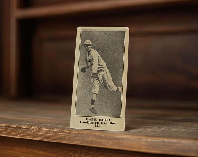 1916 M101-4 Babe Ruth Rookie Card - Faithful Hand-Aged Reprint, Iconic Collectible for Baseball Fans