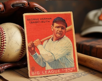 1933 Goudey Babe Ruth #149 Baseball Card - Hand-Aged Reprint  Faithful Rendition - gag, gift