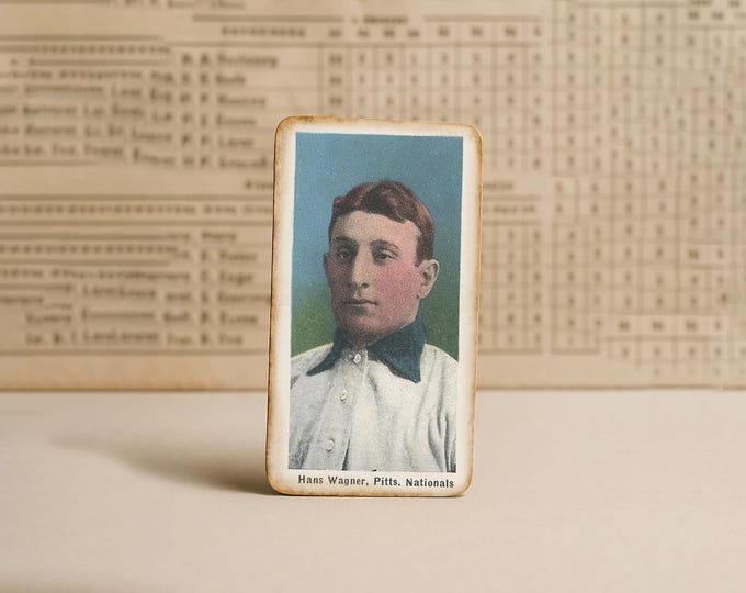 1910-11 Honus Wagner M116 Sporting Life Aged Baseball Card Reprint - Rare Vintage Collectible Faithful Rendition