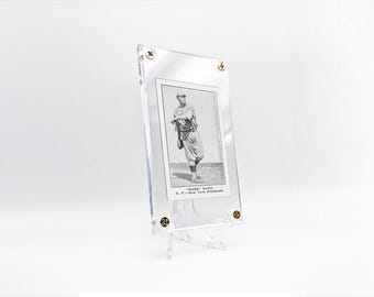 1921 E121 Babe Ruth Reprint Baseball Card – Hand-Aged Mint/Near Mint in Acrylic Screw Down Case with Stand – Vintage Collectible, Gag Gift