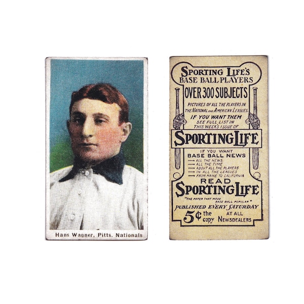 Collectable 1911 M116 Sporting Life Honus Wagner Baseball Card Reprint - Vintage Memorabilia!