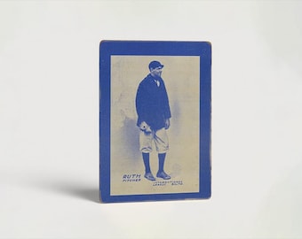 1914 Baltimore News Babe Ruth Rookie Card (Blue) – Rare Hand-Aged Reprint of Baseball’s Most Iconic Collectible