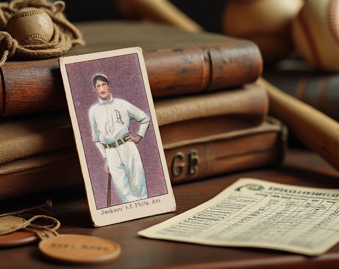 1909-11 American Caramel Joe Jackson Rookie Card – E90-1 Aged Reprint Baseball Vintage Rare Collectible Faithful Rendition