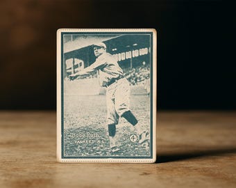 1931 Babe Ruth W517 Baseball Card Replica Hand Aged Vintage Reprint Collectible Memorabilia Rare Faithful Rendition