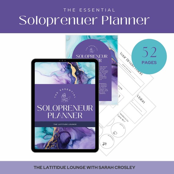 Small Business Planner | Entrepreneur Planner | Essential Soloprenuer Planner | Work From Home | Printable Business Journal | Side Hustle