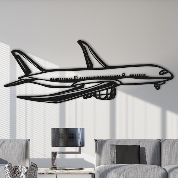 Passenger Airplane Plane Silhouette Flying Decor Metal Wall Art Plane Gifts For Travelers Airplane Lovers Plane Boeing Airplane  Decor