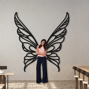 Fairy Wings Metal Wall Art, Angel Sculpture Home Decor, Laser-Cut Steel Decoration