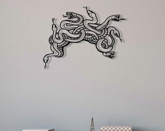 Medusa Decor Metal Wall Art Greek Mythology Decor Minimalist Art Sculpture Unique Birthday Gift Wall Hanging Interior Design Gift for Her