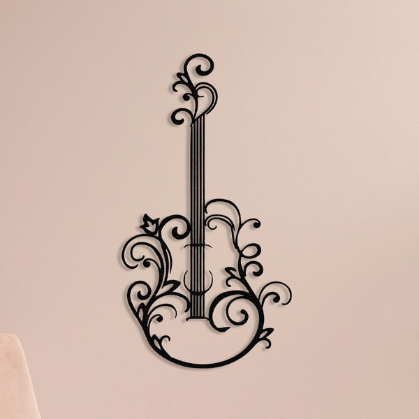 Guitar Decor Metal Wall Decor Abstract Guitar Metal Art Music Gift Line Art Musicians Gifts İdea Home Wall Decor Guitar Gifts