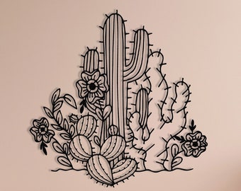 Cactus Metal Wall Art Cactus Decor Home Decoration Decorative Artwork Wall Hangings Cacti Nature Art Interior Design Cactus Sign Gifts For