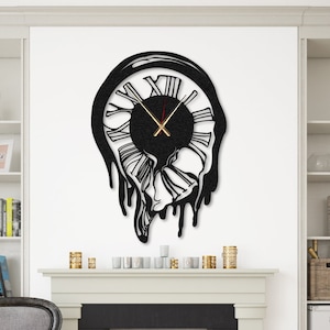 Unique Wall Clock Large Wall Clock Modern Wall Clock Melting Clock Metal Wall Clock Picasso Clock Unique Gift Personalized Clock Silent