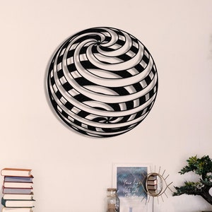 Wall Art Abstract Metal Wall Decor Optical Illusion Decor Geometric Art Metal Wall Art Housewarming Gift Home Office Decor Creative Art
