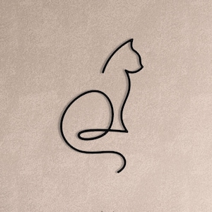 Metal Line Cat Wall Art Cats Decor Cat Lover Gift Hangings Living Room Decor Animal Nursery Wall Art Decor Line Cats Metal Pet Ornament