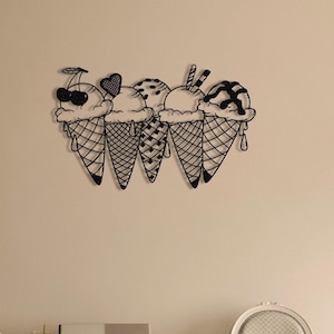 Ice Cream Decor Metal Wall Art Ice Cream Sign Ice Cream Shop Decor Kitchen Decor Home Gift Hello Summer Decor Mom Gifts Home Art Home Gift