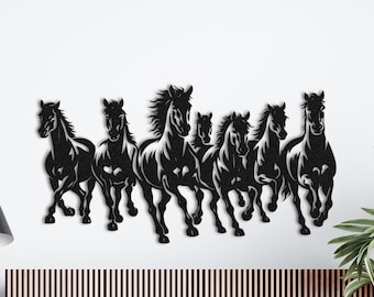 7 Running Horses Decor Horse Wall Art Metal Wall Art Horse Lovers Gifts Horse Gift Horse Themed Gifts Outdoor Decor Garden Decor Cabin Decor