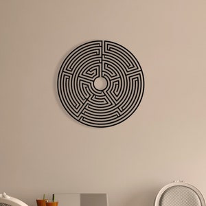 Labyrinth Metal Wall Decor Big Maze Art Unique Wall Decor Creative Design , Livingroom Decor Office Decor Large Art Meditation Tool