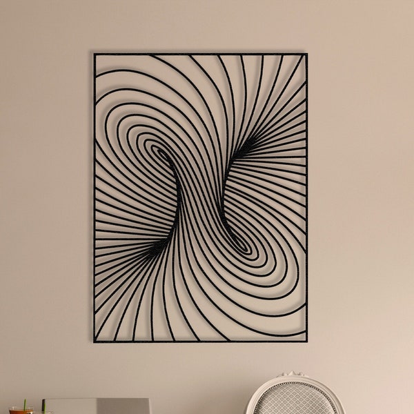 Abstract Metal Wall Art Optical Illusion Decor Geometric Art Metal Wall Art Housewarming Gift Home Office Decor Creative Personalized Gifts