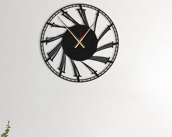 Oversized Wall Clock, Wall Clock, Metal Clock, Home Decor, Silent Wall Clock, Modern Wall Clock, Spiral Wall Clock, Large Wall Clock,