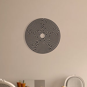 Labyrinth Metal Wall Decor Big Maze Art Unique Wall Decor Creative Design , Livingroom Decor Office Decor Large Art Meditation Tool Maze Art