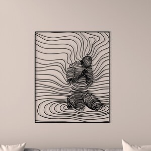 Prayer Man Praying Hands Metal Wall Art Artistic Decor Line Art Home Design Abstract Lines Art Metal Sign Handmade Gifts İnterior Design