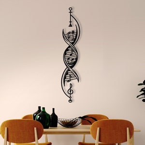 Music Gift Metal Wall Art Music Decor Musician Gift Music Notes Decor DNA Music Decor Wall Hangings Modern Decor Music Lovers Art