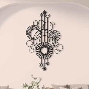 Arte de pared de estrellas, arte de pared de metal, decoración de estrellas, signo zodiacal, decoración del hogar, signos del zodíaco, arte del sistema solar, colgante de pared, decoración de oficina, decoración de jardín