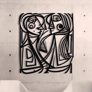 Pablo Picasso Decor Metal Wall Art Wall Deco Wall Ideas Living Room Wall Hanging Art Cubic Draw Decor Modern Home Decor Picasso Line Art