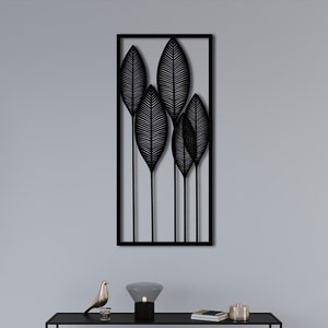 Leaf Decor Leaves Art Metal Wall Art Metal Leaf Design Modern Wall Decor Luxury Decor Wall Hanging Long Leaves Home Artwork Nature