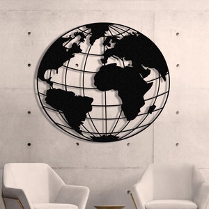 Mapa del mundo de metal, continentes, arte de pared de metal, decoración para el hogar, oficina, diseño de pared de metal, colgante de pared, entrada, decoración interior, mapa del mundo, arte de pared grande