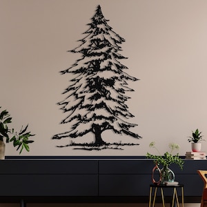 Tree decor metal wall art snow decor Tree of life art fir tree winter decoration home design Pine tree decor nature forest decor gift father