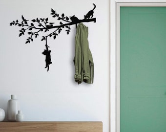 Hook Coat Rack Tree Branch Decor Tree Hanger Coat Hanger Extra Large Coat Rack Metal Wall Art Cat Tree Hanger Metal Wall Hanger Modern Coat
