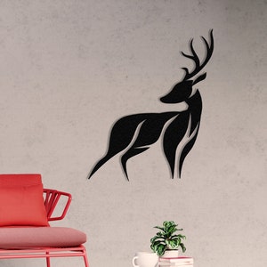 Deer Wall Art Metal Deer Art Metal Wall Decor Wildlife Lover Gift Deer Decoration Nature Wall Art Wall Hangings Metal Sign Wall Sculpture