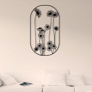Popy Wall Art Daisy Decor Daisy Metal Decor Flower Wall Decor Floral Decor Botanical Decor Metal Wall Art Wall Hangings Home Decor Florish