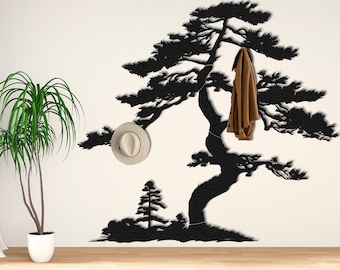Hook Coat Rack Holiday Gift Large Tree Hanger Coat Hanger Extra Large Coat Rack Metal Wall Art Metal Wall Hanger Modern Coat Rack