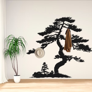 Extra Large Metal Tree Hook Coat Rack: Modern Wall Art Hanger, Ready to Hang