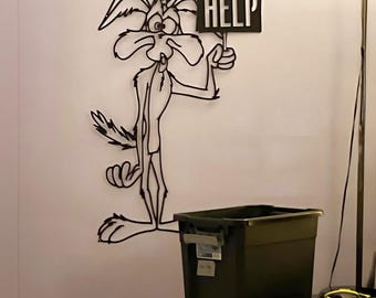 Gepersonaliseerd cadeau, grappig cadeau, leuke cadeaus, metalen wanddecoratie, kantoordecoratie, interieurdecoratie, coyote-decoratie, cartoondecoratie, wanddecoratie, gepersonaliseerd bord