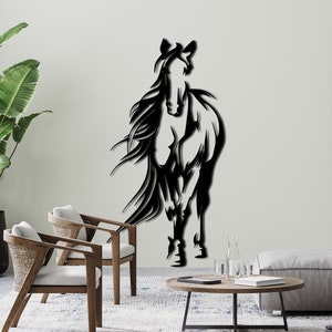 Horse Art Large Wall Art Horse Gifts Horse Sign Metal Wall Art Horse Decor Animal Wall Art Farmhouse Signs Home Decoration Metal Horse Decor