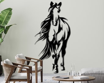 Horse Art Large Wall Art Horse Gifts Horse Sign Metal Wall Art Horse Decor Animal Wall Art Farmhouse Signs Home Decoration Metal Horse Decor