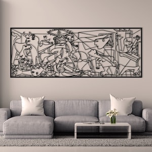 Guernica Pablo Picasso Decor Metal Wall Art Wall Deco Wall İdeas Living Room Wall Hanging Art Cubic Draw Decor Modern Home Decor Line
