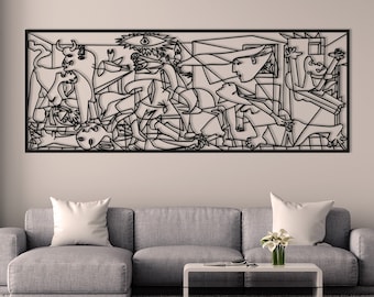 Guernica Pablo Picasso Decor Metal Wall Art Wall Deco Wall İdeas Living Room Wall Hanging Art Cubic Draw Decor Modern Home Decor Line